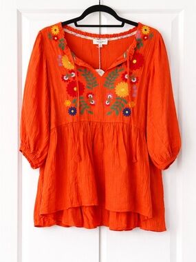 Umgee Embroidered Peasant Blouse
